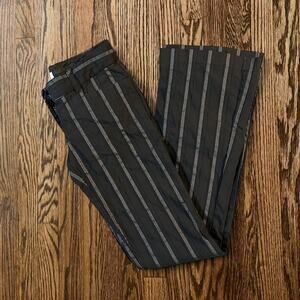 Black and white striped pants